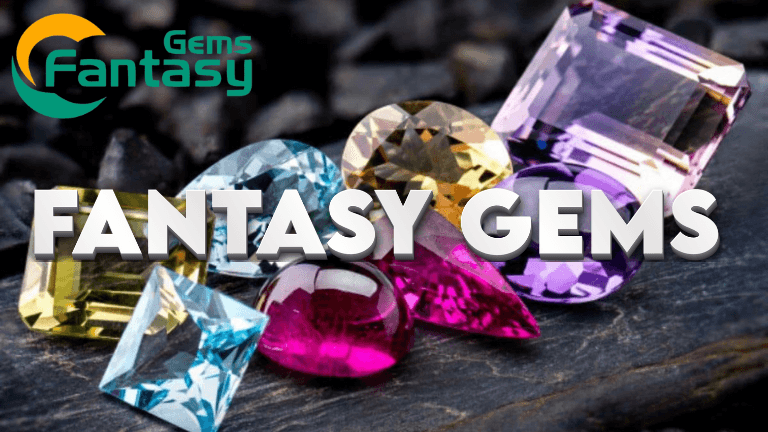 Dark fantasy gemstones reflecting mysterious light on a smooth surface