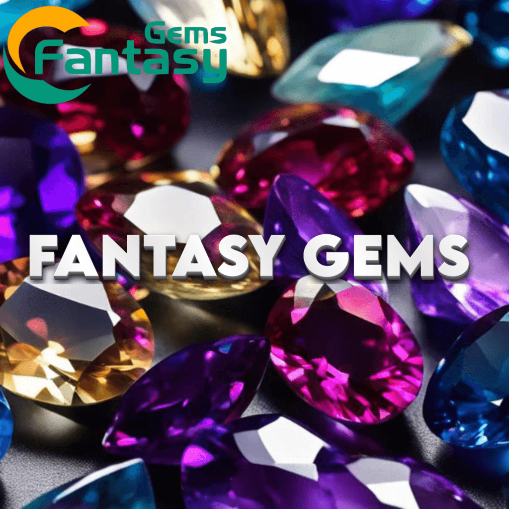 A selection of dark fantasy gemstones showing deep colors and eerie glows